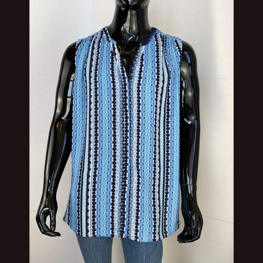 NYDJ Blue Turquoise Acqua Sleeveless Blouse Top Like New Condition Sz 2X